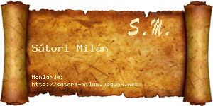 Sátori Milán névjegykártya